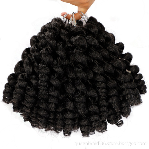 Wand Curl Crochet Hair Extensions Ombre Braiding Twist Hair Synthetic Jumpy Wand Curly Twist Braids Hair 8 Inch 20 strands